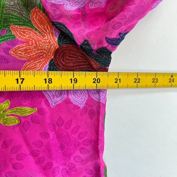 NWOT Johnny Was Martijn Silk Long Sleeves Pink Button Blouse Shirt Size S - Picture 14 of 16